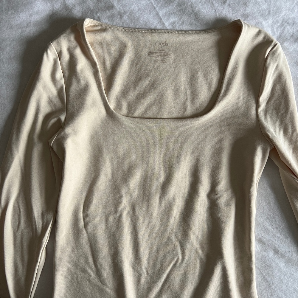 Nuuds bone scoopneck bodysuit Small